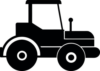 Road Roller Agricultural Machinery Icon Silhouette