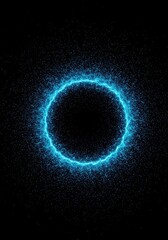 Obraz premium Abstract blue glowing particles spreading and fading into a dark void, illustrating maximum disorder and the thermodynamic heat death concept ,energy ,limit ,equilibrium