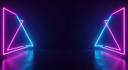 Abstract neon purple and blue blank background with glowing soft light perfect for text overlay or futuristic design templates and displays ,colorful ,deep ,design