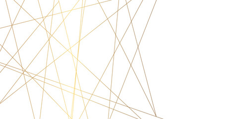 Obraz premium Modern minimalist abstract white background with intersecting gold and bronze geometric line art, creating elegant chaotic stripes and a luxury vector texture