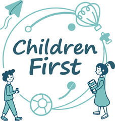 Design one individual kids awareness vector text