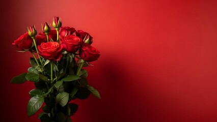 Romantic valentine's day background with red roses for lovers