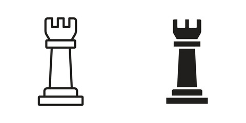 Chess rook icons Black symbol on transparent background. EPS10 © Ranveer