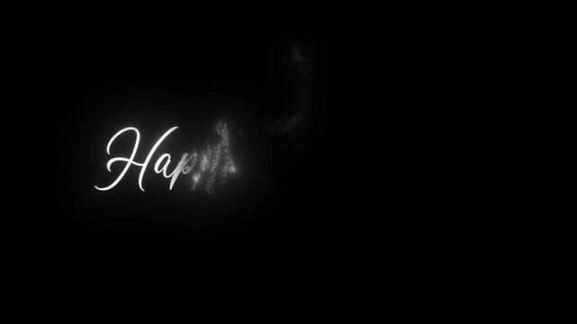 Luxury &ldquo;Happy Wedding&rdquo; animated text with elegant typography