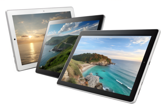 Set of tablet computers isolated on transparent background - Powered by Adobe