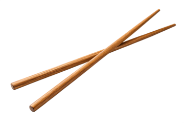 Wooden chopsticks isolated on transparent background