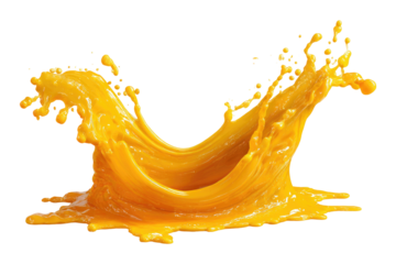 Orange juice splash with sliced oranges Vibrant Orange Juice Splash, Cut-out, Isolated on Transparent Background Fresh ripe slice of orange fruit with juice splash, isolated on transparent background.