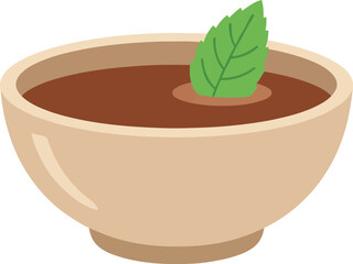 Ramadan Iftar Bowl Vector Clipart with Mint Leaf, Islamic Food Illustration for Festive Design © Safwan Creatives