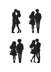 Romantic Couple Silhouette Set