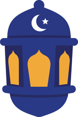 Ramadan Lantern Vector Clipart with Crescent Moon Islamic Festival Decoration
