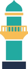 Minimalist Islamic Minaret Vector Icon for Ramadan and Eid Mubarak Designs