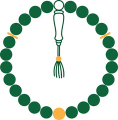 Islamic Prayer Beads Tasbih Vector Clipart for Ramadan and Eid Mubarak Designs