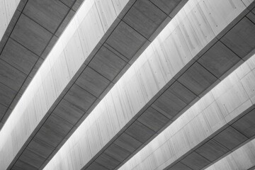 Abstract Architectural Ceiling of Concrete Beams