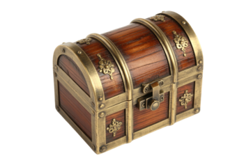 Antique wooden treasure chest, vintage style