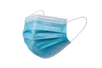 Blue surgical mask isolated