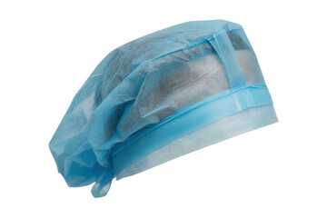 Blue surgical bouffant cap