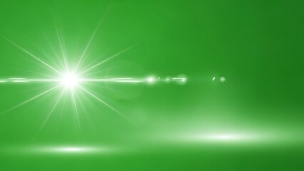 Green light beam in darkness