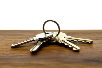 Bunch of Keys on Wooden Table