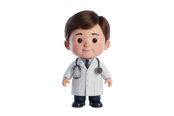 Fototapeta premium Cartoon doctor character with stethoscope