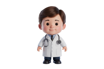 Cartoon doctor character with stethoscope