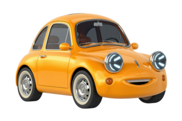 Cartoon orange car with smiling face