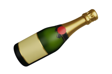 Champagne bottle with blank label