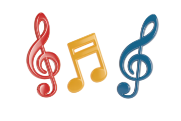 Colorful musical notes with