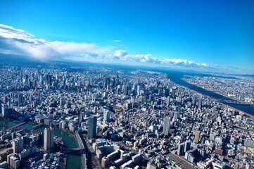 大阪上空から見た大阪市内