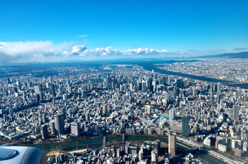 大阪上空から見た大阪市内
