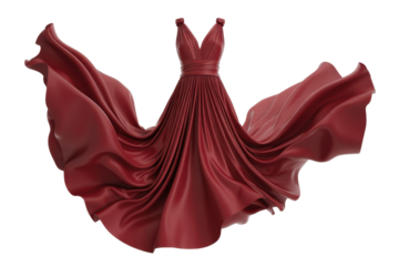 Elegant flowing red dress