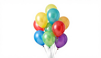 Colorful bunch of festive party balloons floating together, symbolizing happiness, celebration, and special occasions at any event