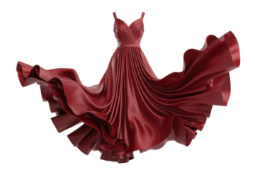 Elegant flowing red gown