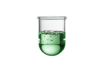 Green liquid in glass test tube