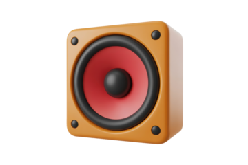Modern 3D Speaker with Red Cone