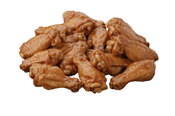 Pile of saucy chicken wings