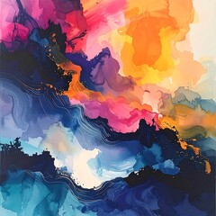 Vibrant Abstract Art with Colorful Swirls.