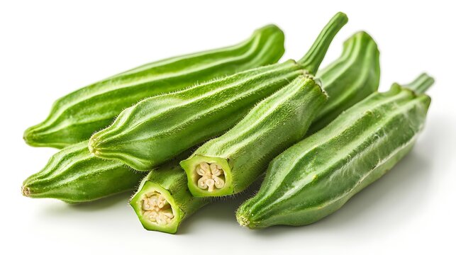 Okra on white high resolution picture
