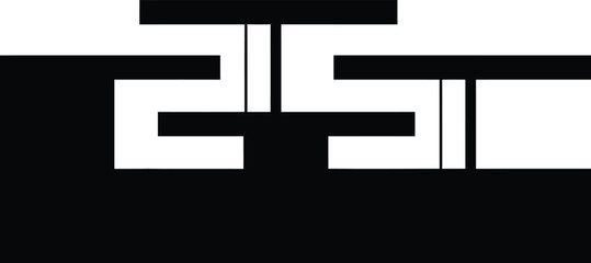 Obraz premium Black and white maze design with rectangular shapes and pathways