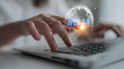 The network architecture of the global Web 3.0. A concept of a worldwide, interconnected, and decentralized digital infrastructure for the future. Motif