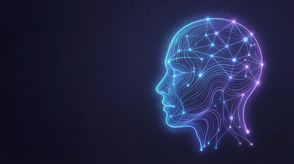 Artificial intelligence technology concept with abstract neural network