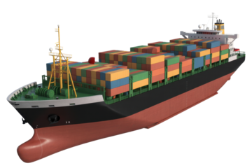 Cargo ship filled with containers