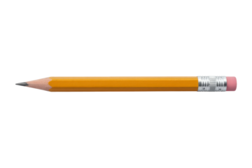 Classic yellow pencil with eraser