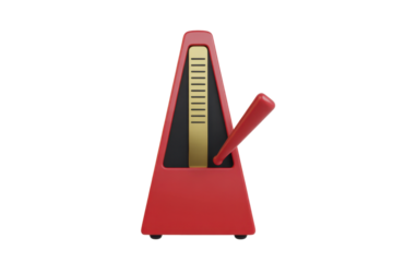 Classic red metronome instrument beats tempo