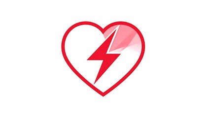 Red Heart with Lightning Bolt Symbol.