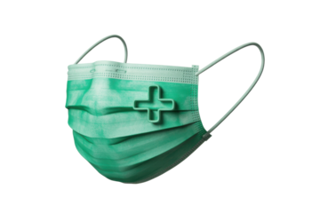 Medical face mask with cross symbol