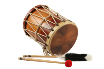 Native American drum with drumsticks