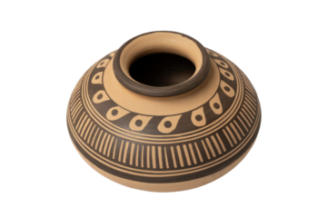 Ornate ceramic pot with geometric design