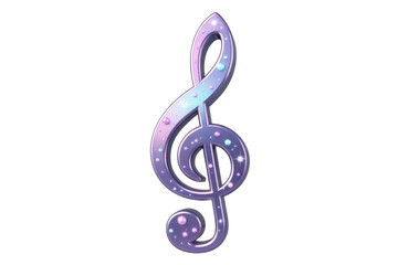 Fototapeta premium Treble clef musical symbol icon with sparkle