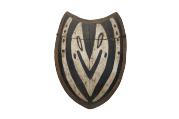 Tribal shield with black and white design