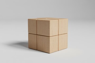 Fototapeta premium Wooden Block Puzzle Cube